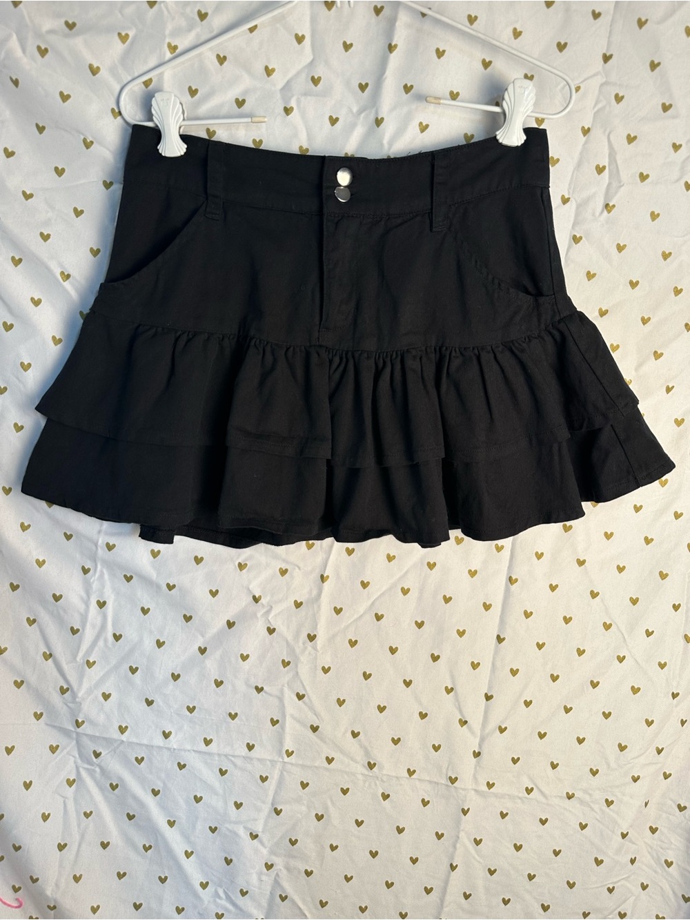 Social Collision Black Tiered Ruffle Mini Skirt Goth Y2K Size Small Hot Topic